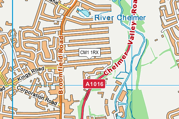 CM1 1RX map - OS VectorMap District (Ordnance Survey)