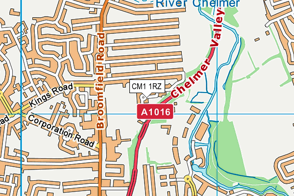 CM1 1RZ map - OS VectorMap District (Ordnance Survey)