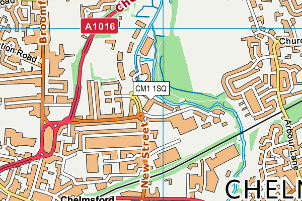 CM1 1SQ map - OS VectorMap District (Ordnance Survey)