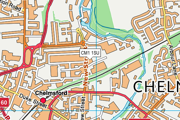 Ab Salute Gym Ltd (Chelmsford) map (CM1 1SU) - OS VectorMap District (Ordnance Survey)