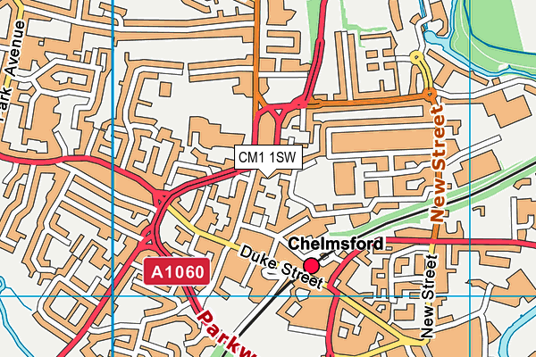 CM1 1SW map - OS VectorMap District (Ordnance Survey)