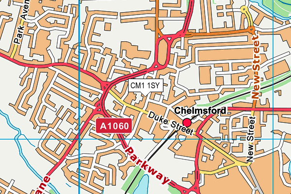 CM1 1SY map - OS VectorMap District (Ordnance Survey)