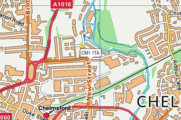 CM1 1TA map - OS VectorMap District (Ordnance Survey)