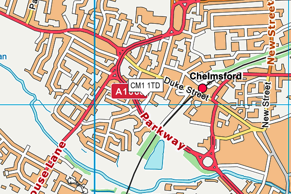 CM1 1TD map - OS VectorMap District (Ordnance Survey)