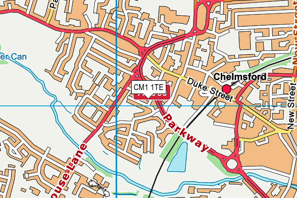 CM1 1TE map - OS VectorMap District (Ordnance Survey)