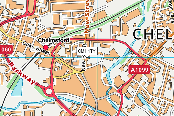 CM1 1TY map - OS VectorMap District (Ordnance Survey)