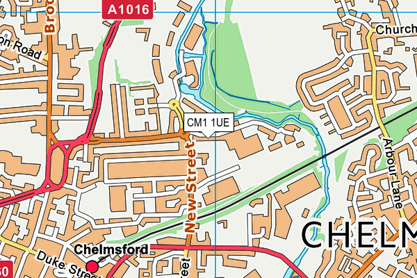 CM1 1UE map - OS VectorMap District (Ordnance Survey)