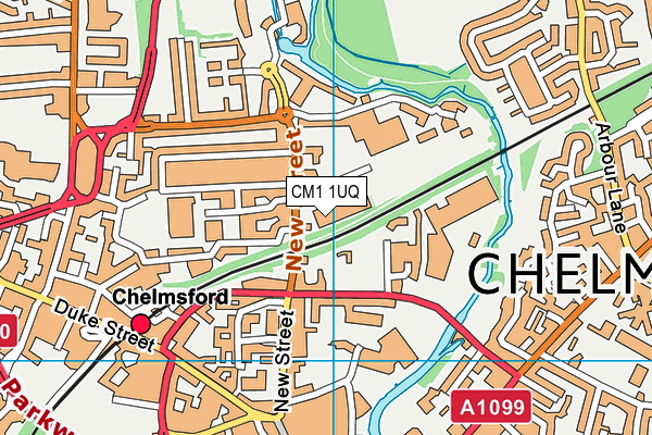 CM1 1UQ map - OS VectorMap District (Ordnance Survey)