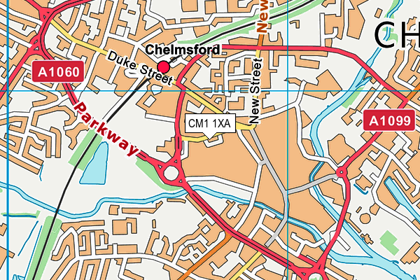 CM1 1XA map - OS VectorMap District (Ordnance Survey)