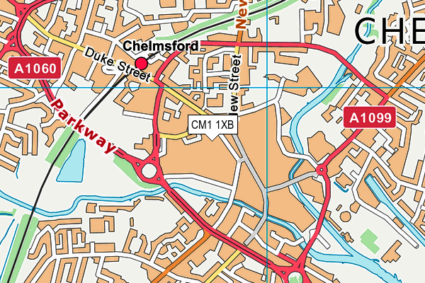 CM1 1XB map - OS VectorMap District (Ordnance Survey)