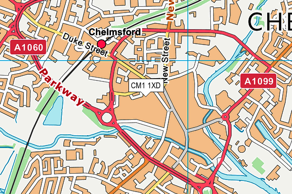 CM1 1XD map - OS VectorMap District (Ordnance Survey)