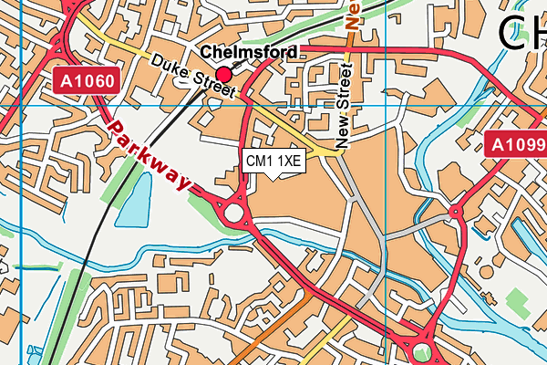 CM1 1XE map - OS VectorMap District (Ordnance Survey)