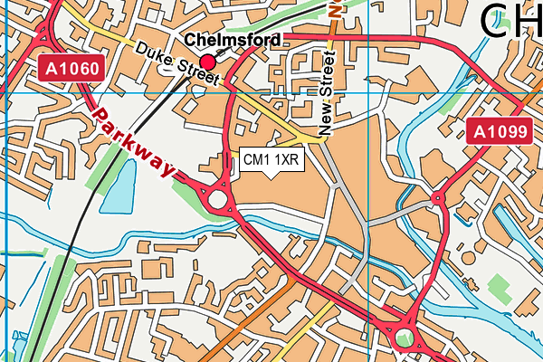 CM1 1XR map - OS VectorMap District (Ordnance Survey)