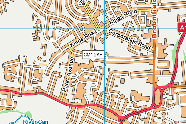 CM1 2AH map - OS VectorMap District (Ordnance Survey)
