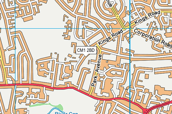 CM1 2BD map - OS VectorMap District (Ordnance Survey)