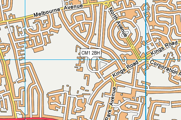 CM1 2BH map - OS VectorMap District (Ordnance Survey)