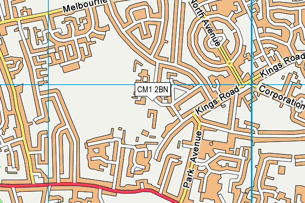 The Hawthorns School map (CM1 2BN) - OS VectorMap District (Ordnance Survey)