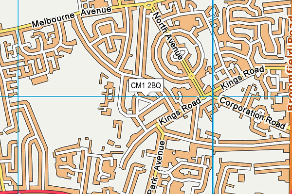 CM1 2BQ map - OS VectorMap District (Ordnance Survey)