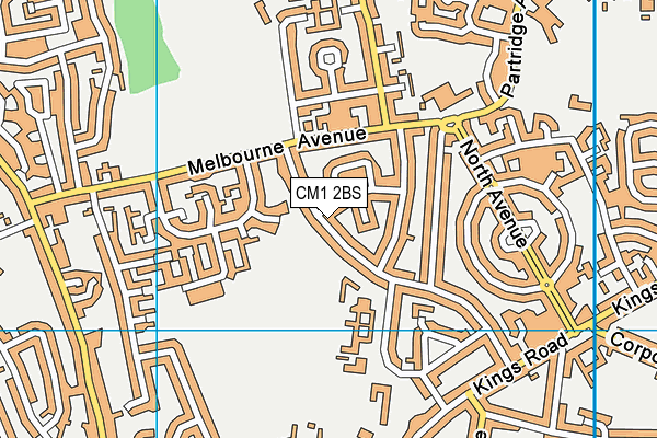 CM1 2BS map - OS VectorMap District (Ordnance Survey)