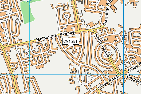 CM1 2BT map - OS VectorMap District (Ordnance Survey)