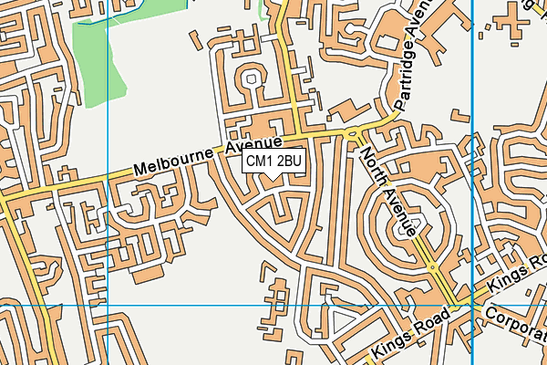 CM1 2BU map - OS VectorMap District (Ordnance Survey)