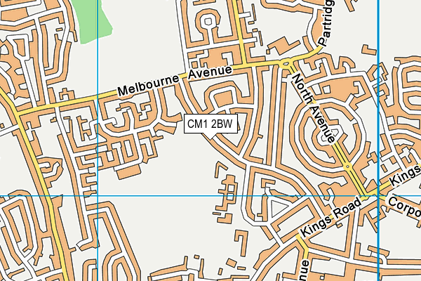 CM1 2BW map - OS VectorMap District (Ordnance Survey)