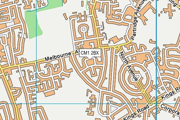 CM1 2BX map - OS VectorMap District (Ordnance Survey)