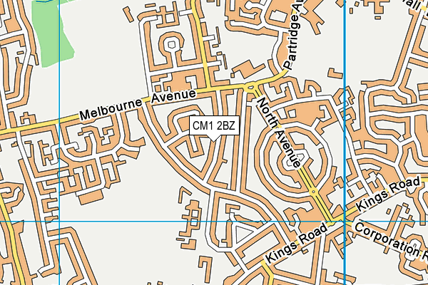 CM1 2BZ map - OS VectorMap District (Ordnance Survey)