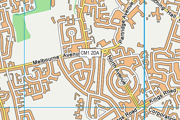 CM1 2DA map - OS VectorMap District (Ordnance Survey)