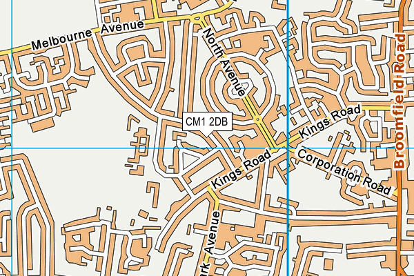 CM1 2DB map - OS VectorMap District (Ordnance Survey)