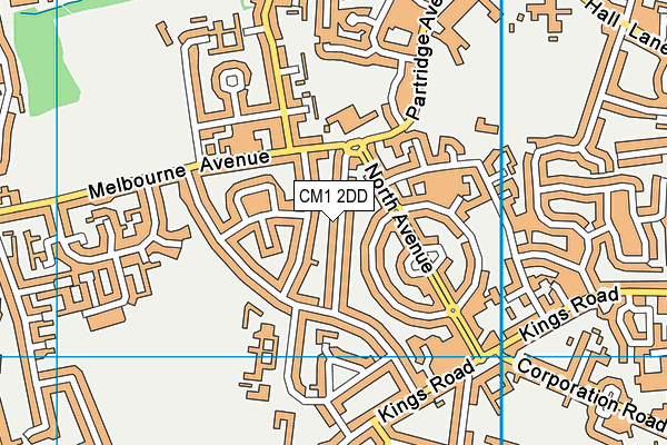CM1 2DD map - OS VectorMap District (Ordnance Survey)