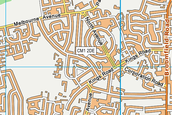 CM1 2DE map - OS VectorMap District (Ordnance Survey)