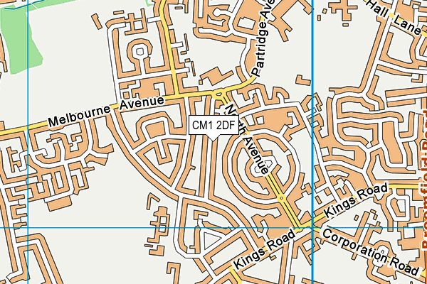 CM1 2DF map - OS VectorMap District (Ordnance Survey)