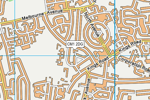 CM1 2DG map - OS VectorMap District (Ordnance Survey)