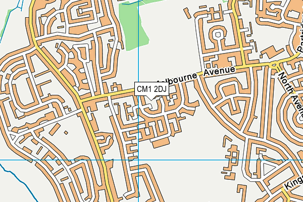 CM1 2DJ map - OS VectorMap District (Ordnance Survey)