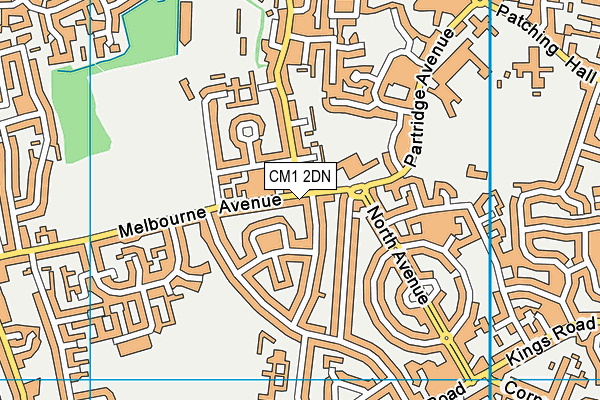 CM1 2DN map - OS VectorMap District (Ordnance Survey)
