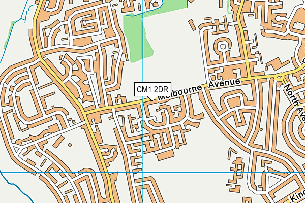 CM1 2DR map - OS VectorMap District (Ordnance Survey)