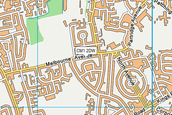 CM1 2DW map - OS VectorMap District (Ordnance Survey)
