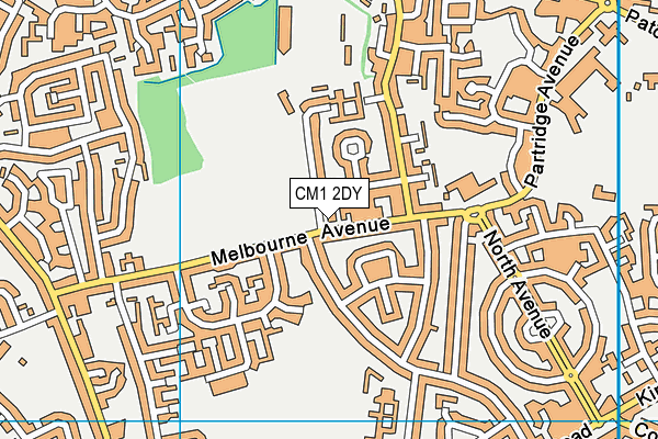 CM1 2DY map - OS VectorMap District (Ordnance Survey)