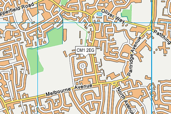 CM1 2EG map - OS VectorMap District (Ordnance Survey)