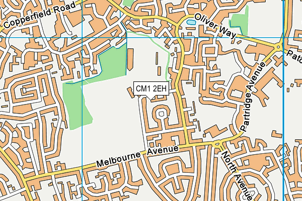 Melbourne Park map (CM1 2EH) - OS VectorMap District (Ordnance Survey)