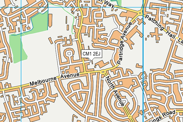 CM1 2EJ map - OS VectorMap District (Ordnance Survey)