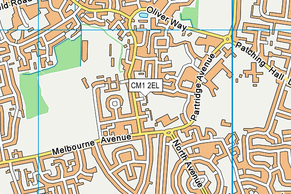 CM1 2EL map - OS VectorMap District (Ordnance Survey)