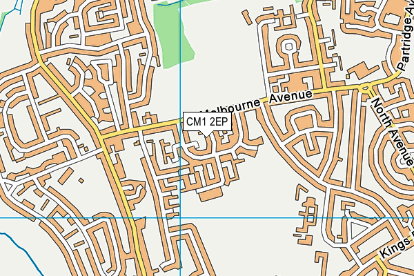CM1 2EP map - OS VectorMap District (Ordnance Survey)