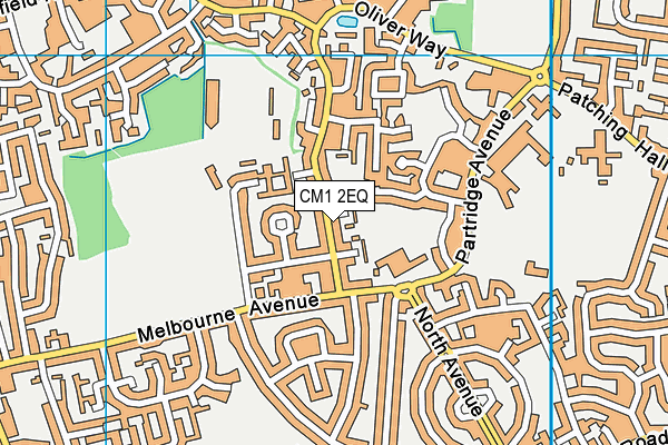CM1 2EQ map - OS VectorMap District (Ordnance Survey)