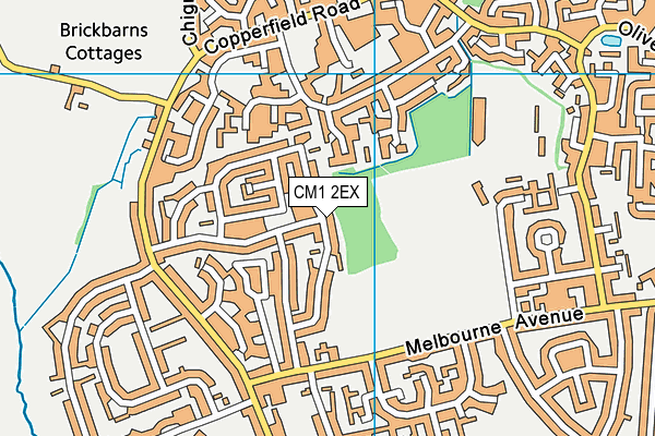 CM1 2EX map - OS VectorMap District (Ordnance Survey)