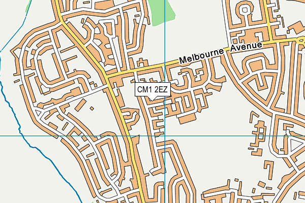 CM1 2EZ map - OS VectorMap District (Ordnance Survey)