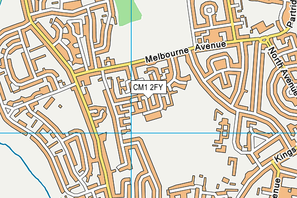 CM1 2FY map - OS VectorMap District (Ordnance Survey)