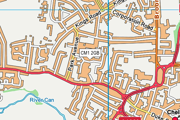 CM1 2GB map - OS VectorMap District (Ordnance Survey)