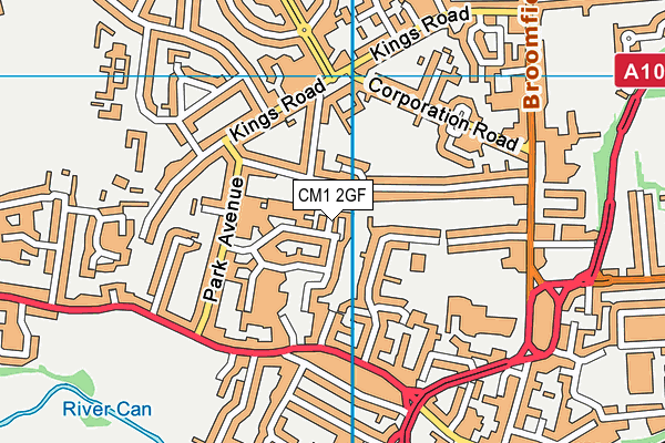 CM1 2GF map - OS VectorMap District (Ordnance Survey)